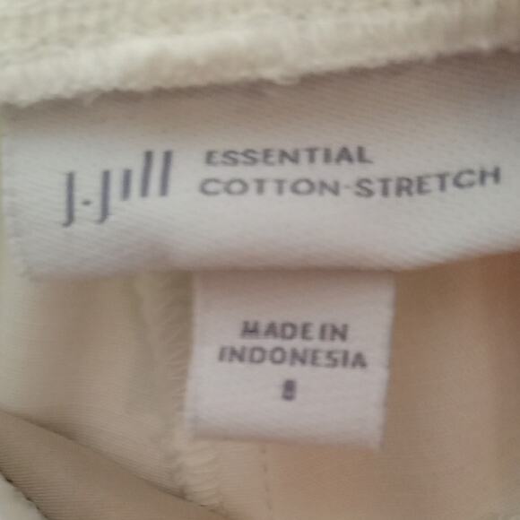 J. Jill Essential Women's White Cotton Stretch Pants - Size 8 - Picture 2 of 9
